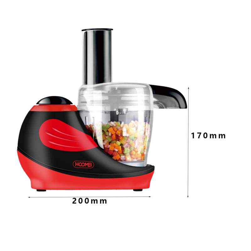 Hoomei® Mini Multi Μίxer 1200W με Κάδο 310ml Κόκκινο HM-6265